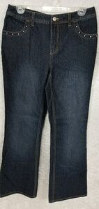 Women's French Cuff Blue Jeans Pink Design Size 8 